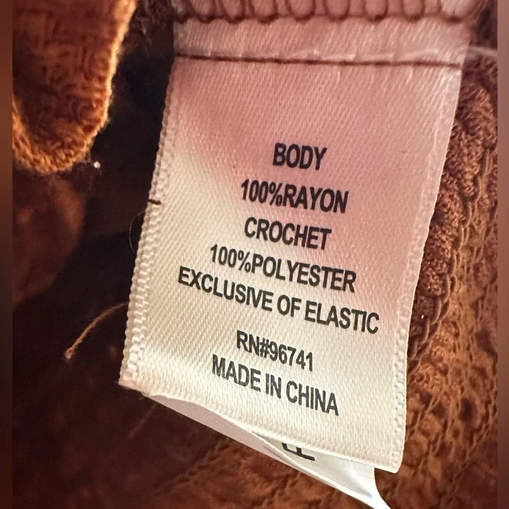 Brown Smocked v-neck - Picture 2 of 7